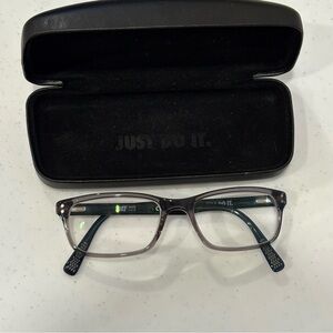 Nike Eyeglasses 7237 021 Transparent Grey Rectangular Frame 52[]17 140  + Case